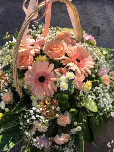 Peach Basket Arrangement 